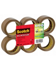 TAŚMA PAKOWA SCOTCH 371 3 M BRĄZOWA MOCNA ZESTAW 6 SZTUK